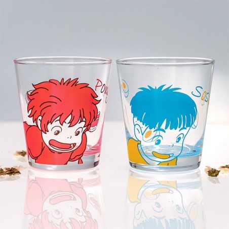2 Glasses set Ponyo & Sosuke - Ponyo On The Cliff By The Sea