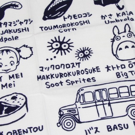 Household linen - Tenugui Totoro symbols - My Neighbor Totoro