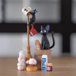 A Set 4pcs Miniature 2 Totoro Play Flute Girl hold Corn , Ghibli Figurines  Fairy Garden Supplies Terrarium Accessories Figurine