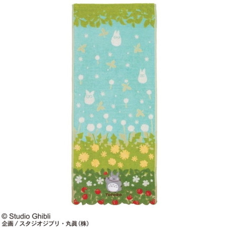 Household linen - Towel Totoro Flowers & Stawberries 34x80 cm - My Neighbor Totoro