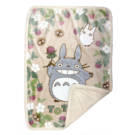 Linge de maison - Couverture fluffy Totoro Framboise 100x140 cm - Mon Voisin Totoro