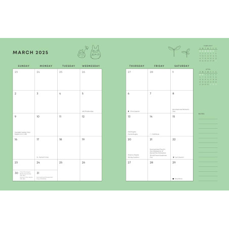 Schedule diaries and Calendars - 2025 Diary - My Neighbor Totoro