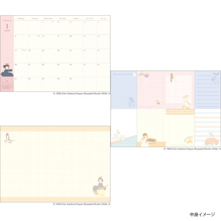 Schedule diaries and Calendars - 2025 Felt Diary Kiki & Jiji on the broom - Kiki's Delivery Service