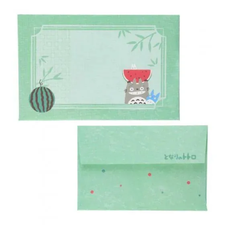 Accessories - Bamboo Fan & Letter Set Totoro with Watermelon - My Neighbor Totoro