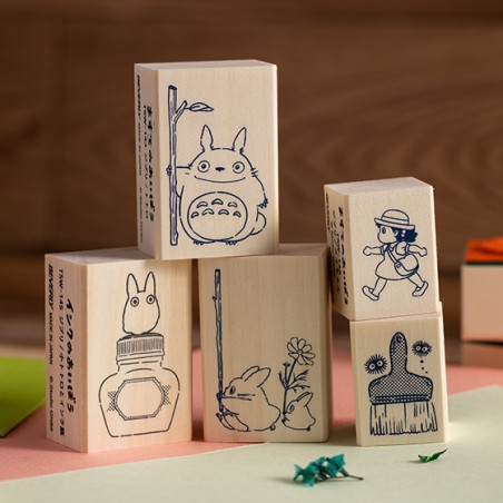 Small equipment - Kurosuke & Paintbrush Wood stamp - My Neighbor Totoro