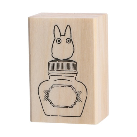 Petit matériel - Tampon en bois Totoro Blanc & Bouteille d'encre - Mon Voisin Totoro