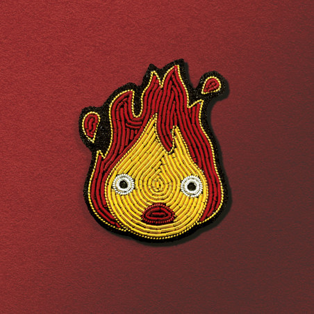 Pins - Embroidered Jewel Brooch Yellow Calcifer - Howl’s Moving Castle