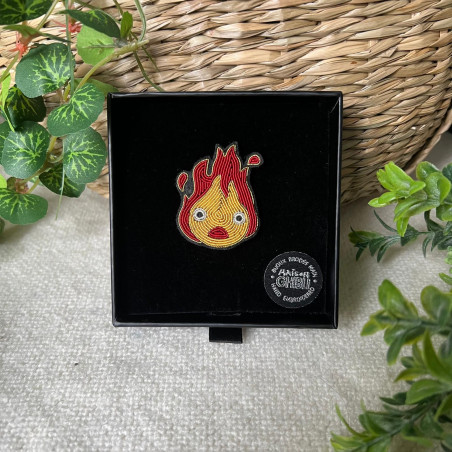 Pins - Embroidered Jewel Brooch Yellow Calcifer - Howl’s Moving Castle