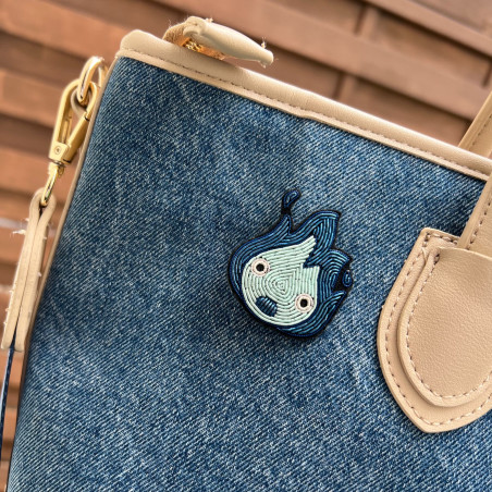 Pins - Broche Cannetille Calcifer bleu - Le Château Ambulant