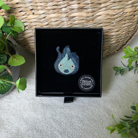 Pins - Embroidered Jewel Brooch Blue Calcifer - Howl’s Moving Castle