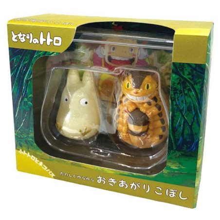 Jouets - Figurines Culbuto Totoro Blanc & Chatbus - Mon Voisin Totoro