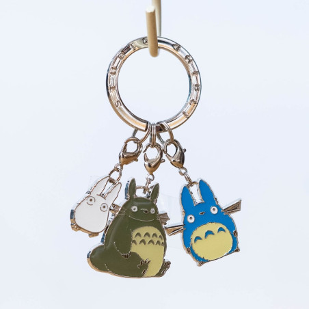 Porte-Clés - Porte-Clés Métal Totoro Gris & Bleu & Blanc - Mon Voisin Totoro